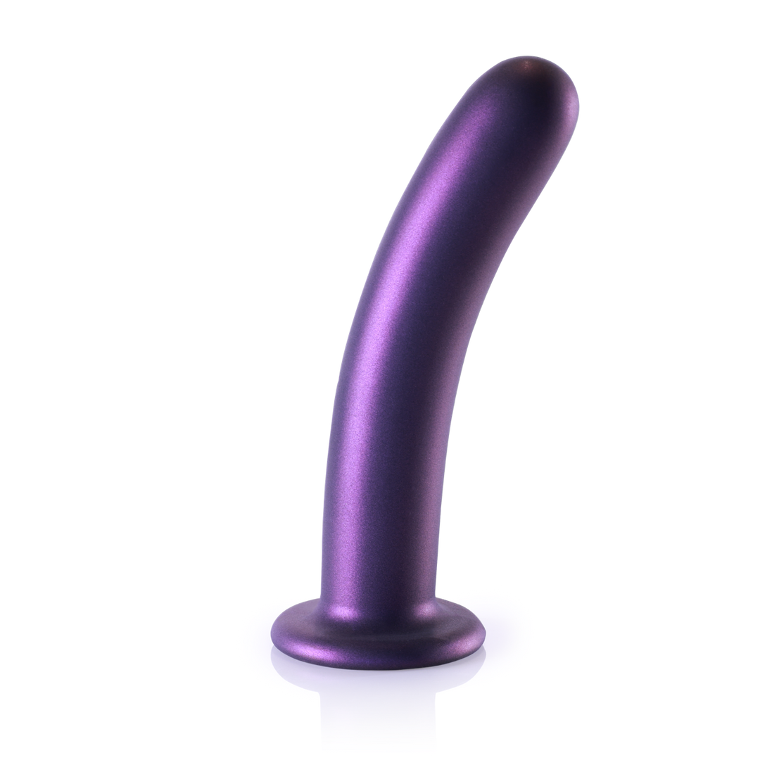 Smooth Silicone G-Spot Dildo - 7'' / 17 cm - Metallic Purple