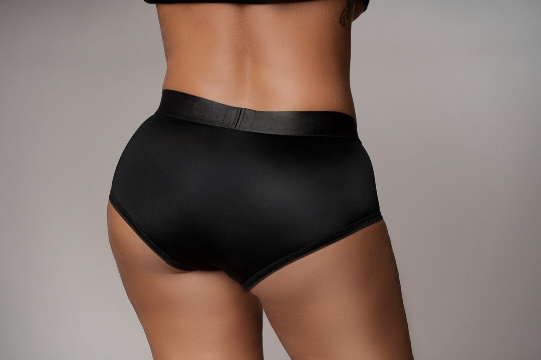 Vibrating Strap-on Brief - XL/XXL - Black 5