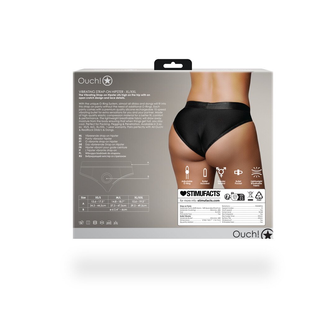 Vibrating Strap-on Hipster - XL/XXL - Black 4