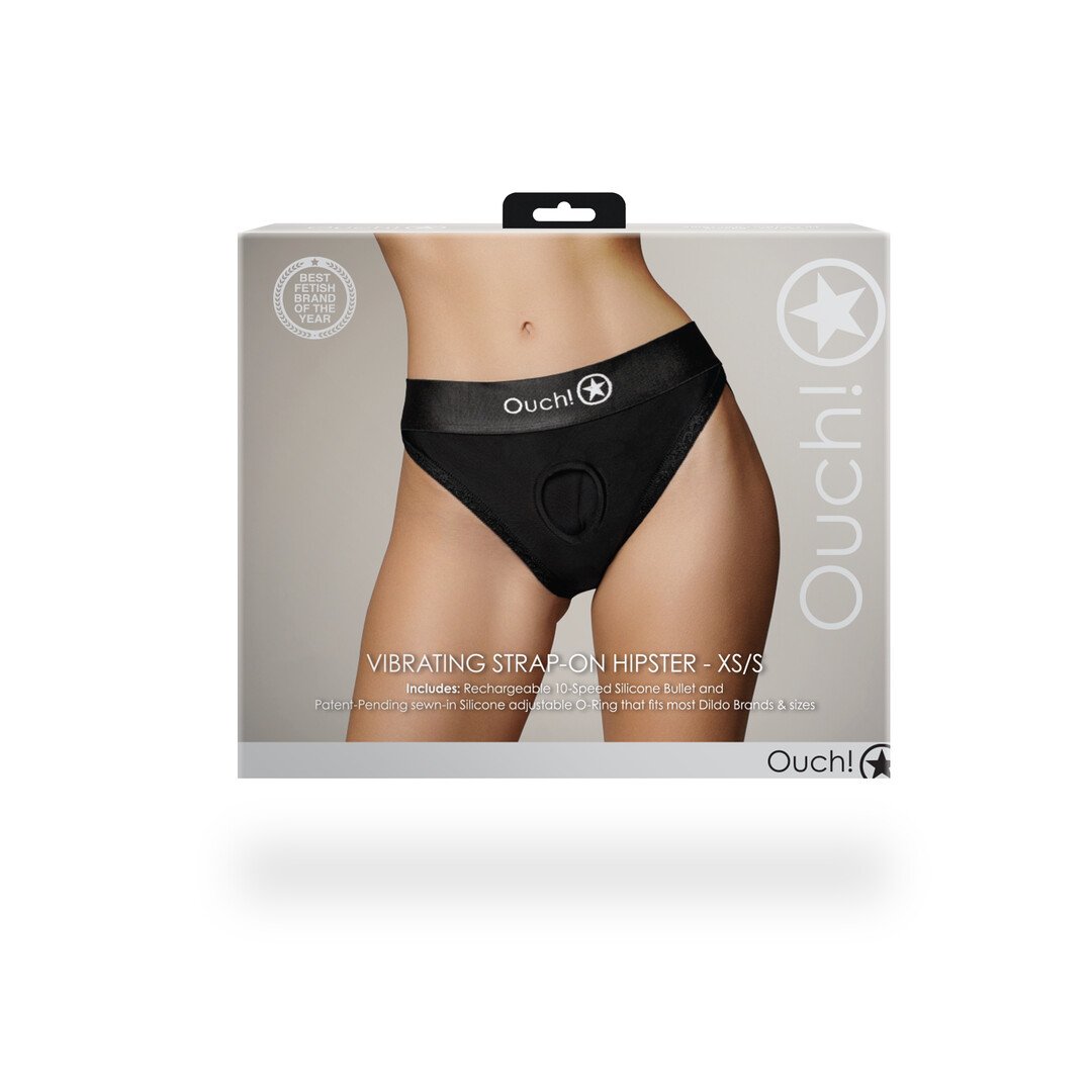 Vibrating Strap-on Hipster - XS/S - Black 3