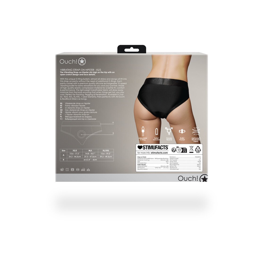 Vibrating Strap-on Hipster - XS/S - Black 4