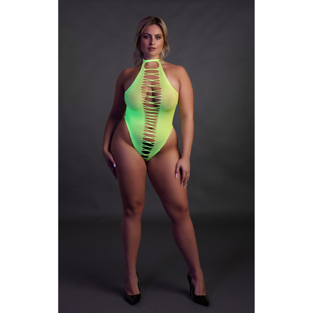 High-Cut Body - Plus Size - Neon Green 4