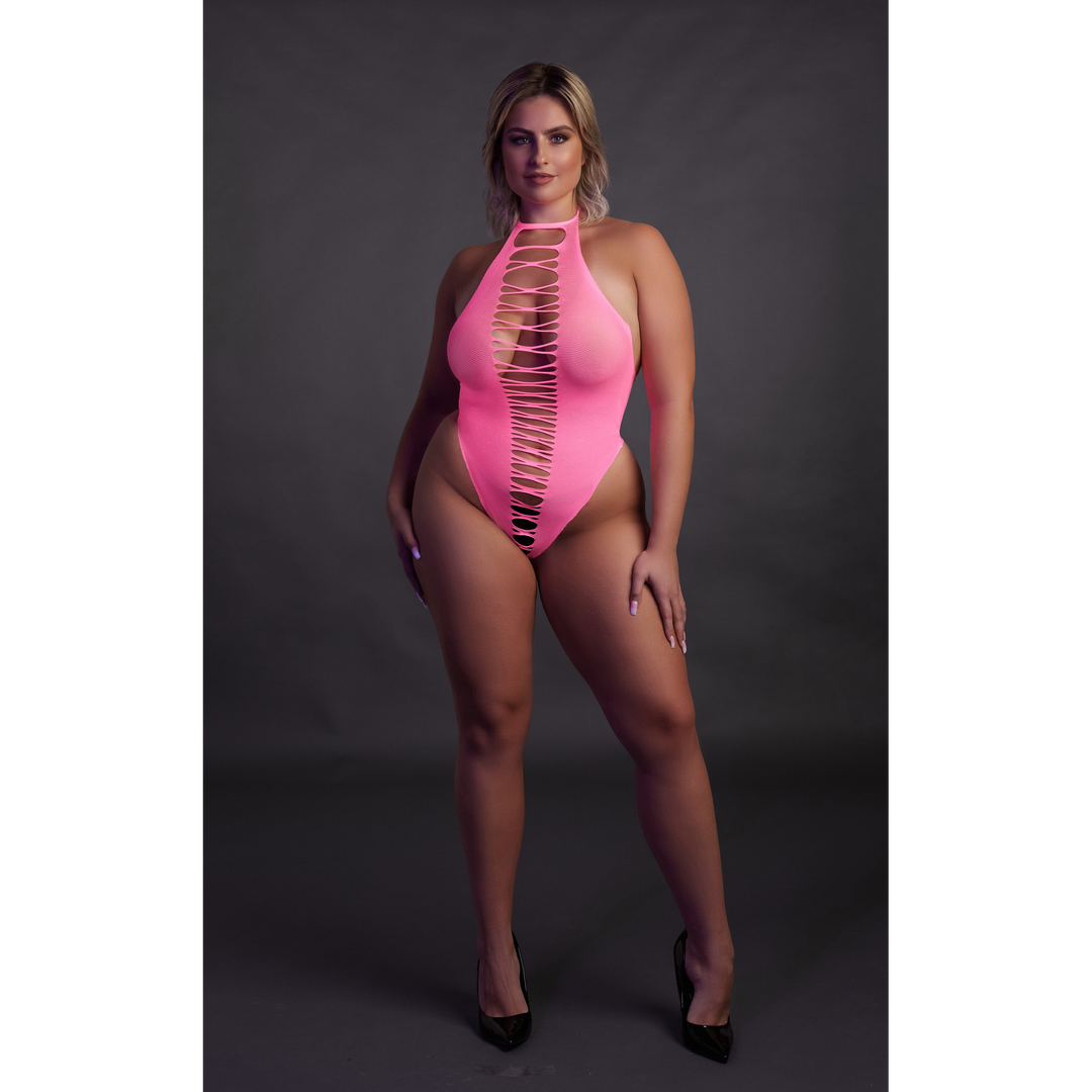 High-Cut Body - Plus Size - Neon Pink 4