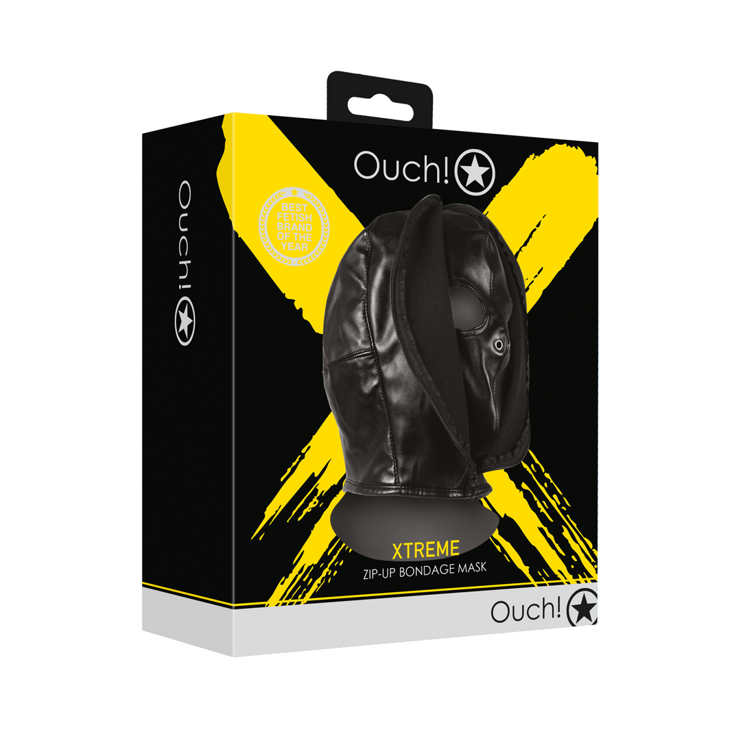 Zip-up Bondage Mask - Black 2