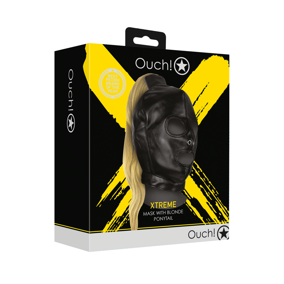 Mask with Blonde Ponytail - Black 2