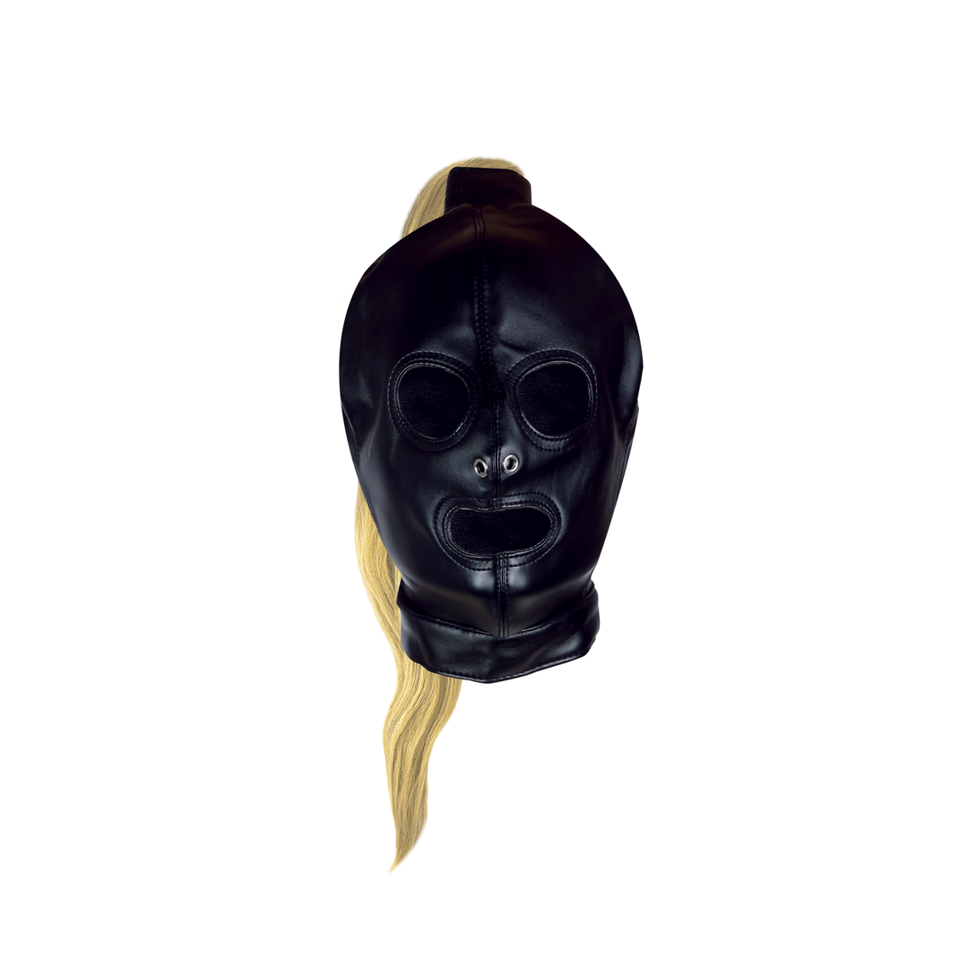 Mask with Blonde Ponytail - Black 5