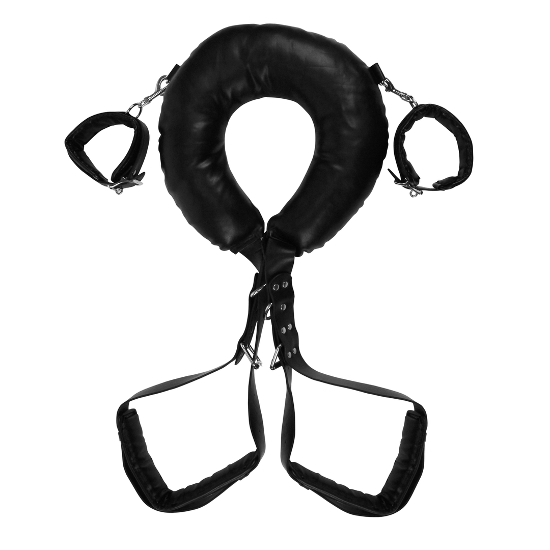 Padded Thigh Sling with Hand Cuffs - Black 6