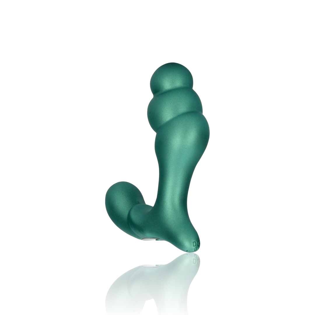 Stacked Vibrating Prostate Massager with Remote Control - Metallic Green 6