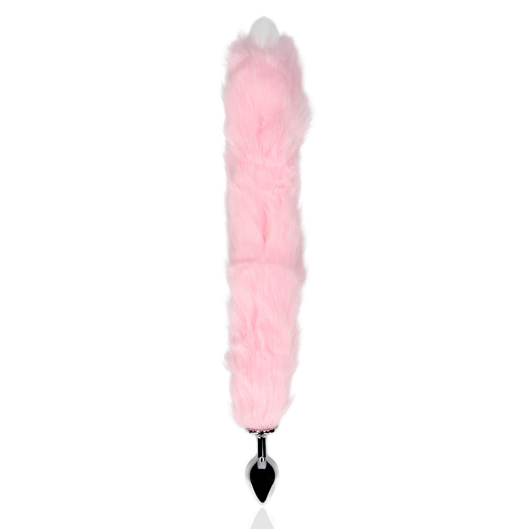 Light-up Fox Tail with Metal Butt Plug - Pink 6