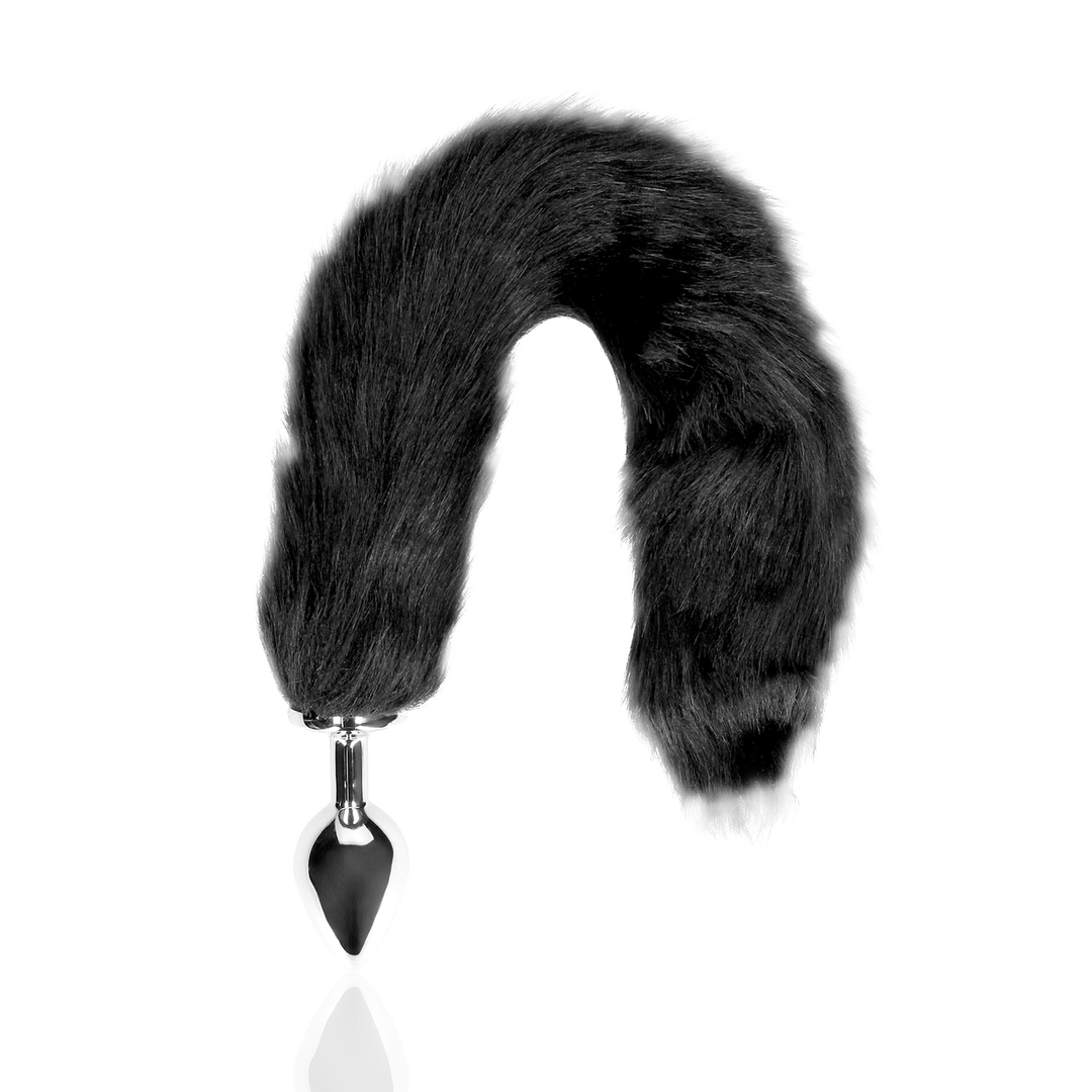 Fox Tail with Metal Butt Plug - Black 5