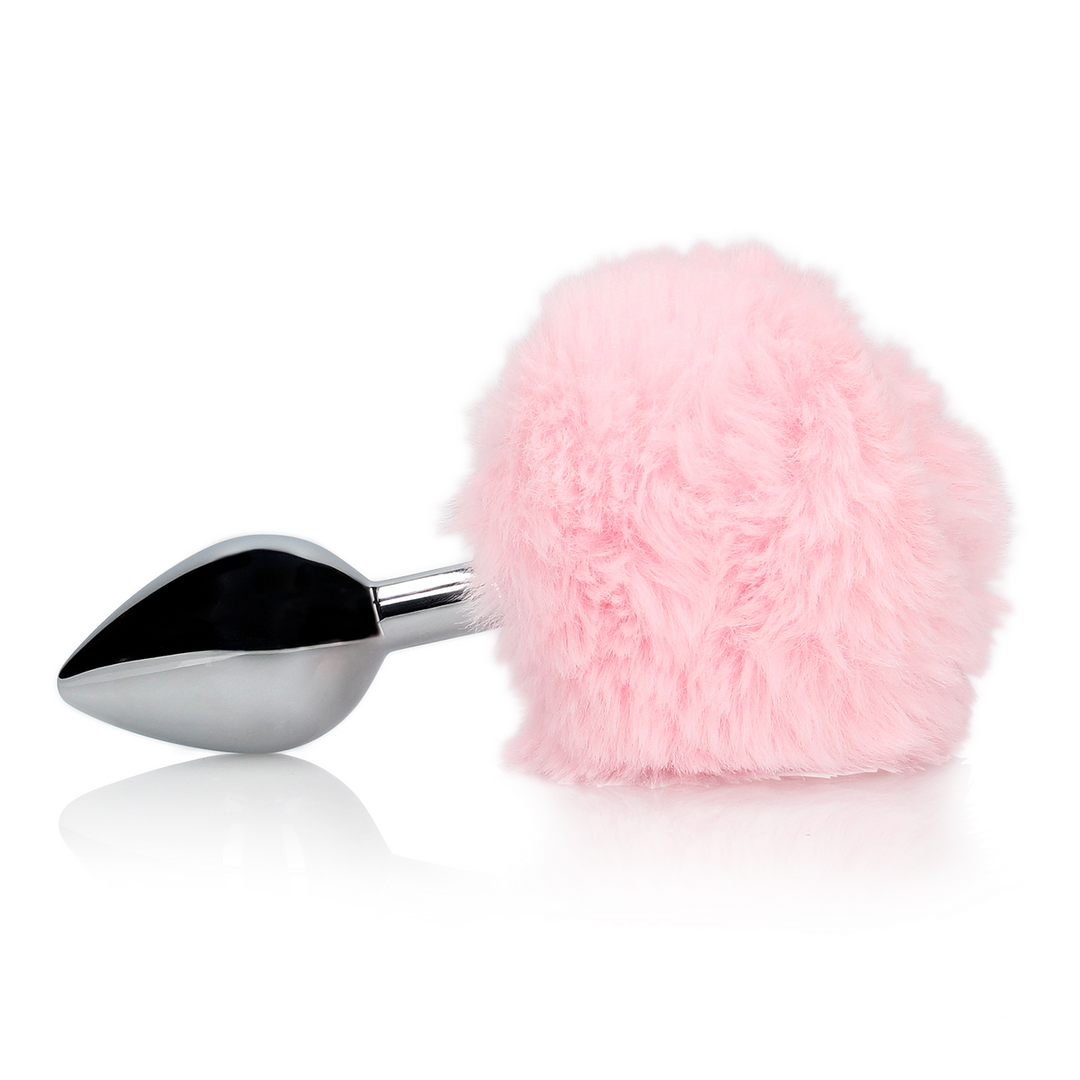 Bunny Tail with Metal Butt Plug - Pink 5