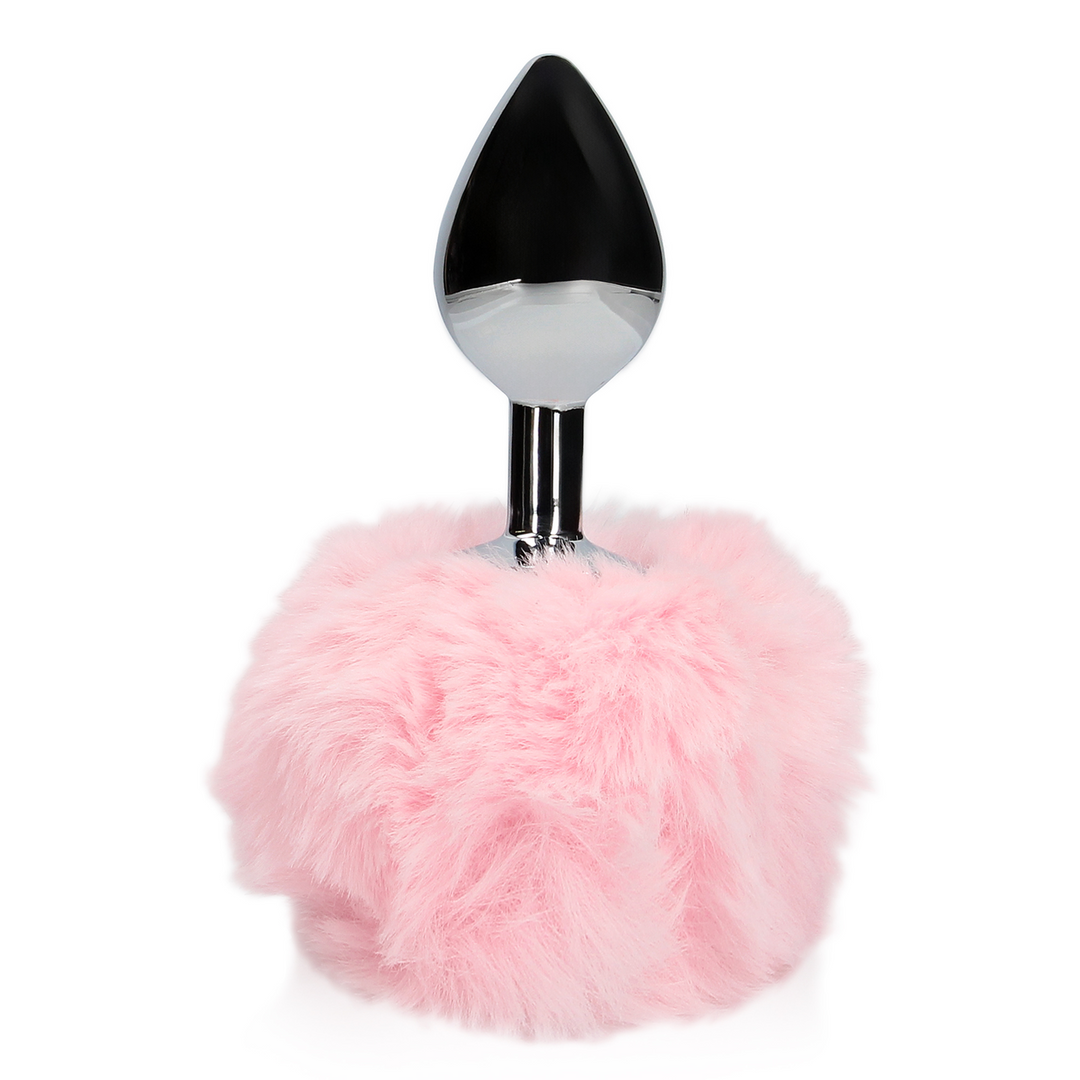 Bunny Tail with Metal Butt Plug - Pink 6
