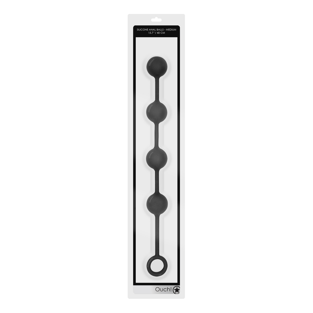 Silicone Anal Balls - Medium - Black 2