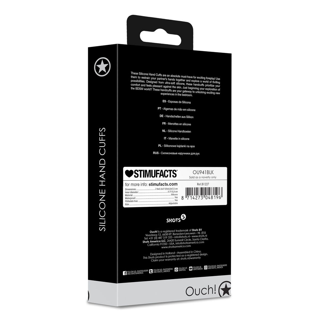 Silicone Hand Cuffs - Black 3