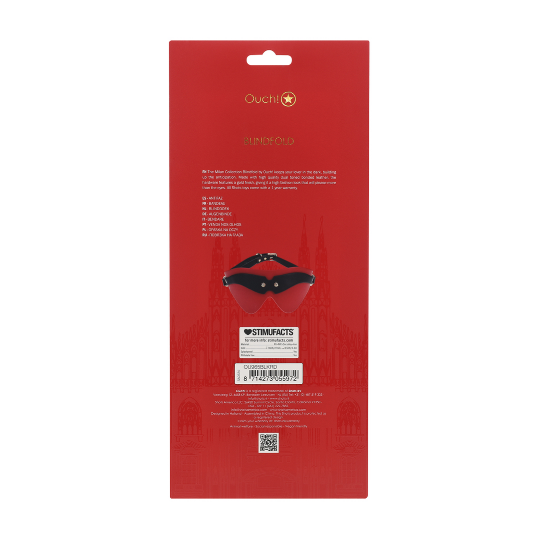 Milan Collection - Blindfold - Black/Red 3