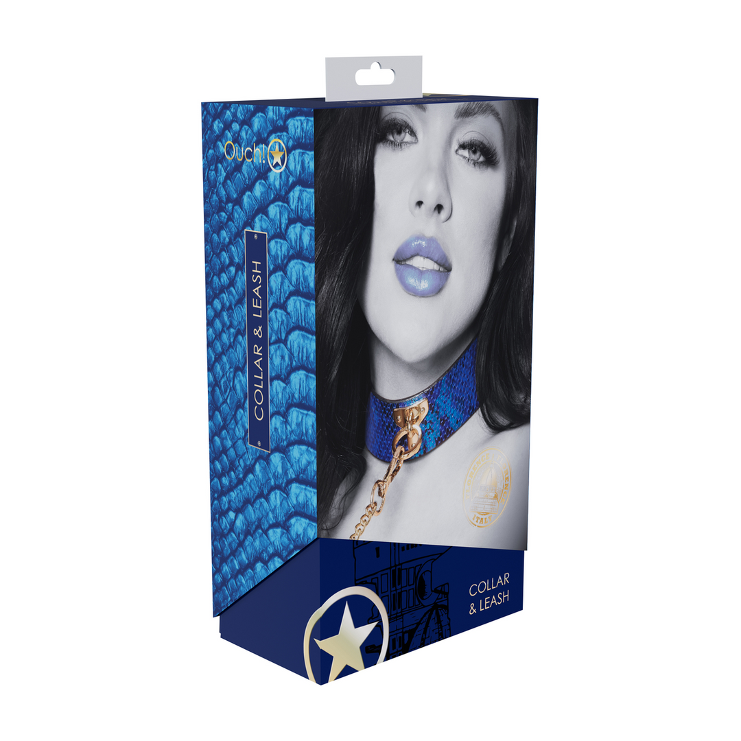 Florence Collection - Collar with Leash - Blue 2