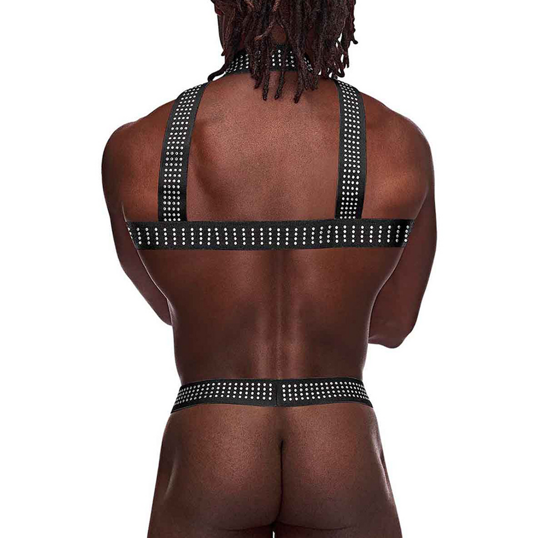 Elastic Harness with Studs - One Size - Black 2