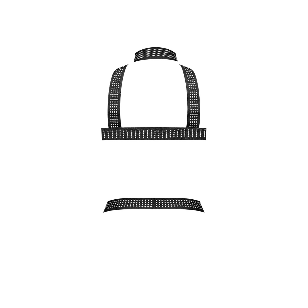 Elastic Harness with Studs - One Size - Black 4