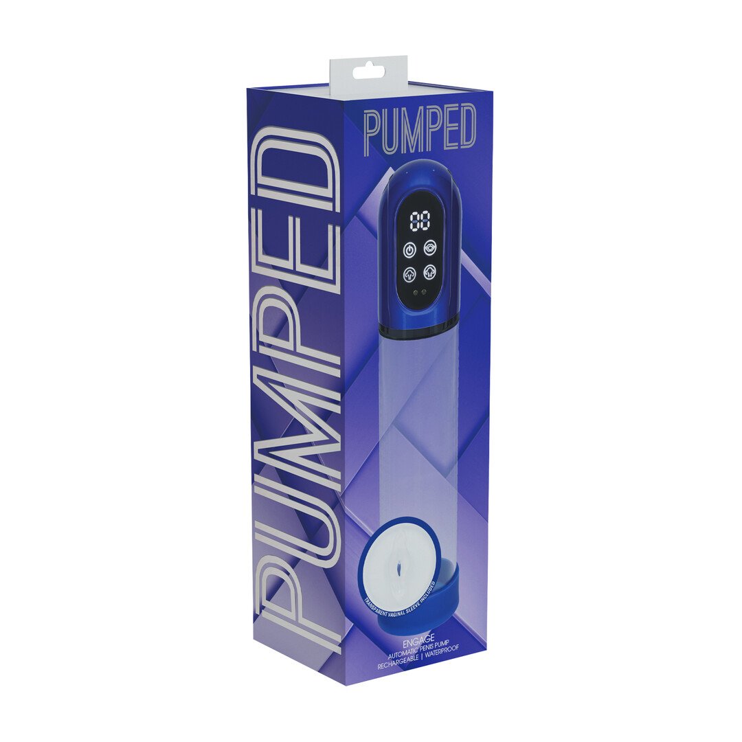 Engage - Automatic Waterproof Penis Pump and Masturbator - Metallic Blue 2