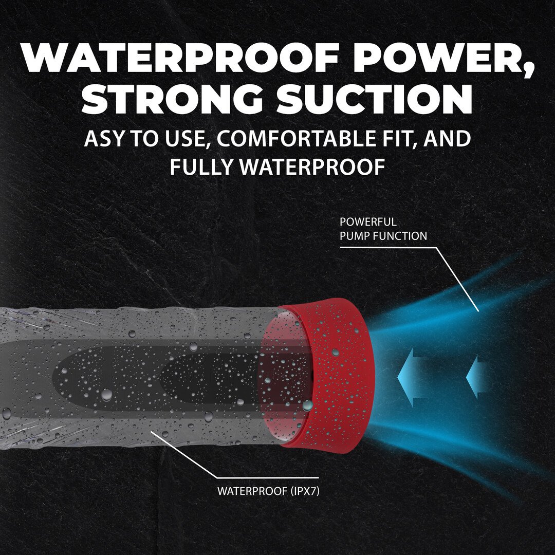 CyberPulse - Automatic Waterproof Penis Pump - Metallic Red 5