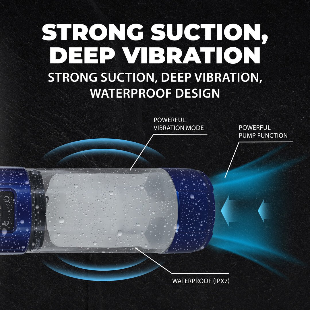 UltraLift - Automatic Waterproof Masturbator Pump - Metallic Blue 4