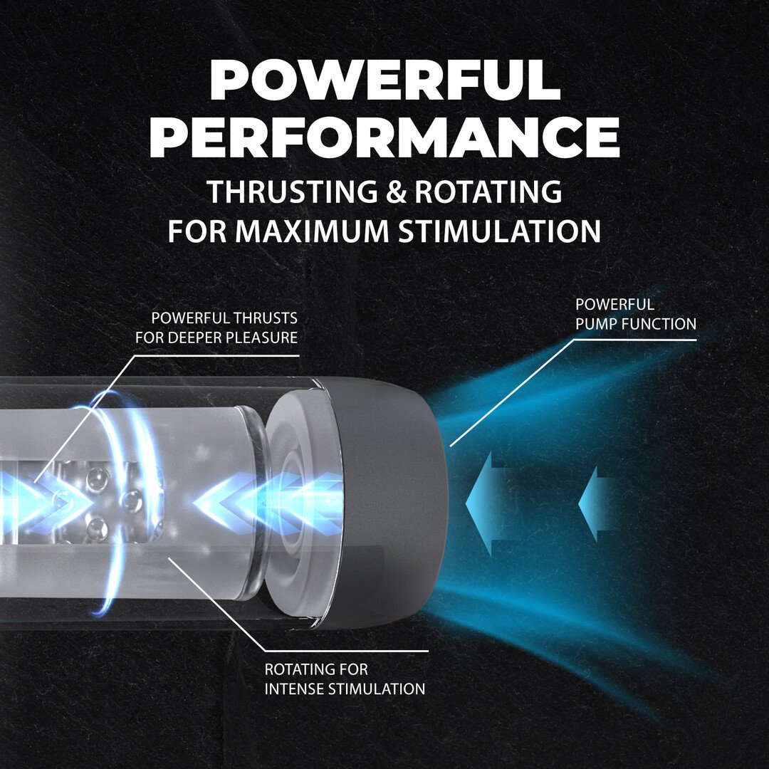 Vortex - Suction Rotation and Thrusting Masturbator Pump - Gun Metal 6