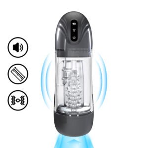 SonicPull - Suction and Vibration Masturbator Pump - Multimedia Enhanced - Gun Metal