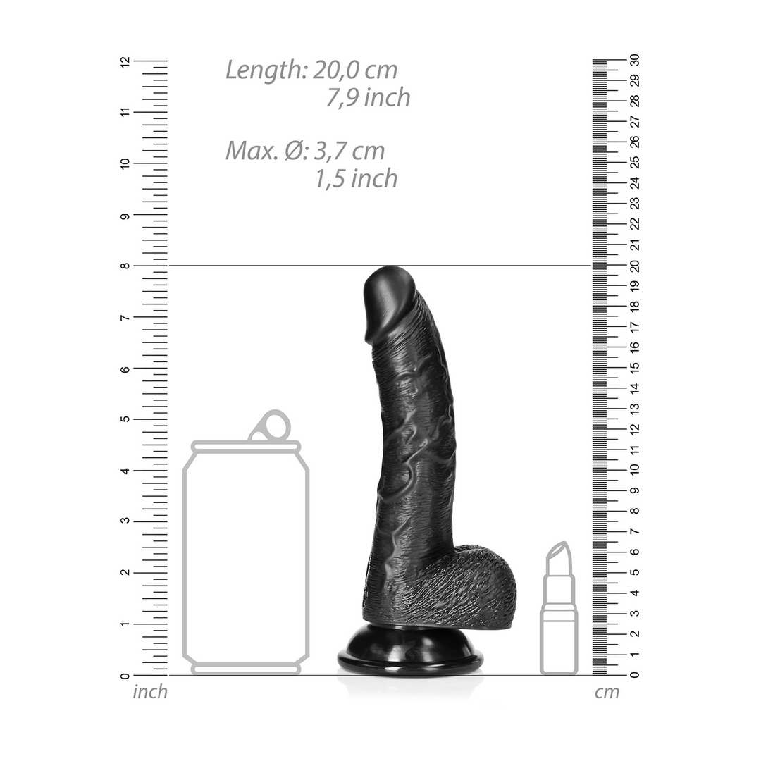 Curved Realistic Dildo with Balls and Suction Cup - 7 / 18 cm 6