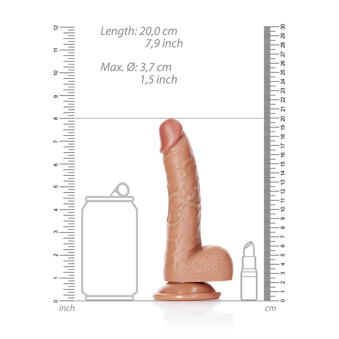 Curved Realistic Dildo with Balls and Suction Cup - 7 / 18 cm 6