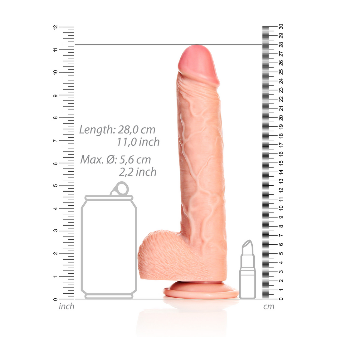 Straight Realistic Dildo with Balls and Suction Cup - 10 / 25,5 cm 6