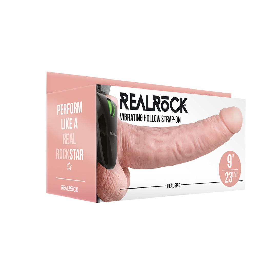 Vibrating Hollow Strap-On with Balls - 9 / 23 cm 2