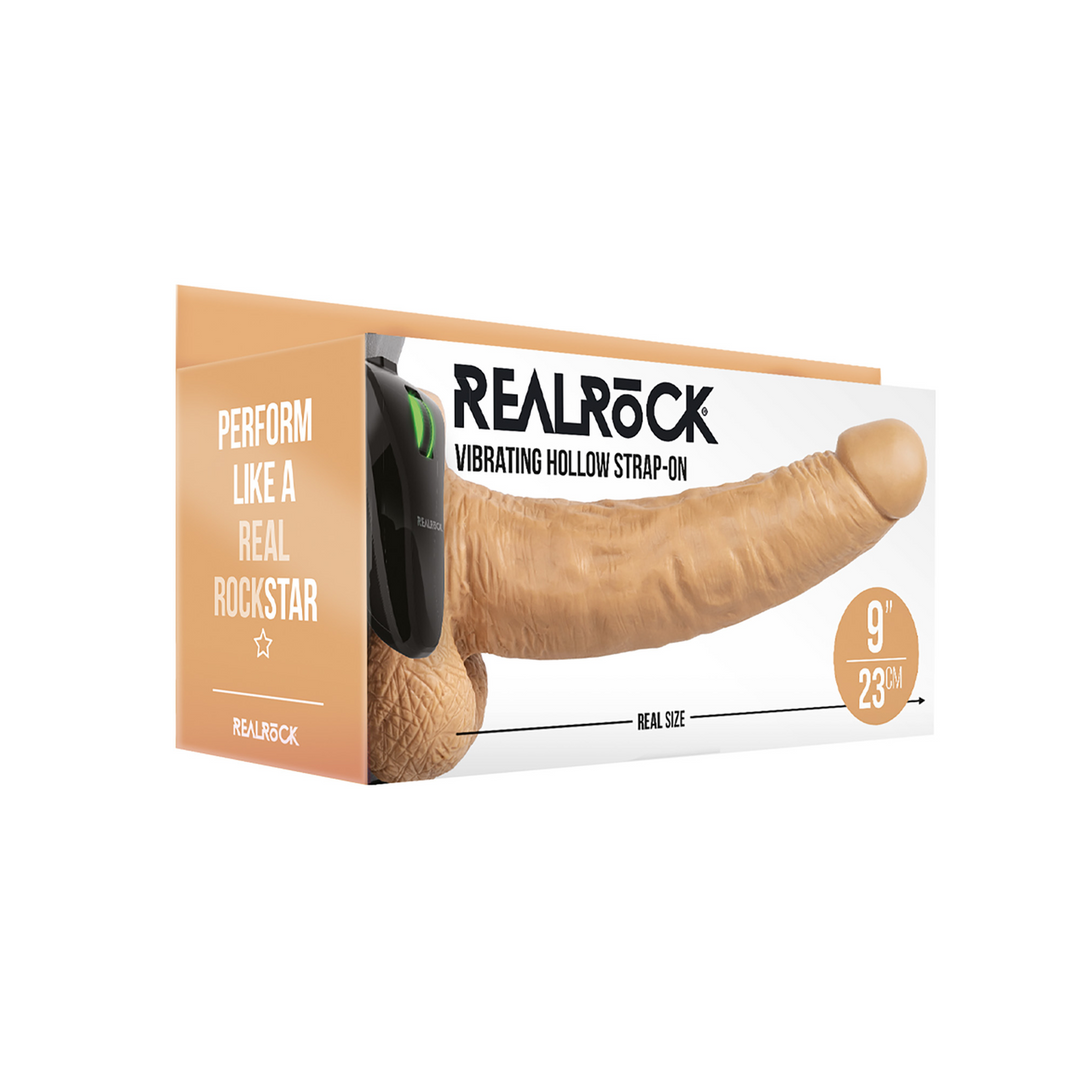 Vibrating Hollow Strap-On with Balls - 9 / 23 cm 2