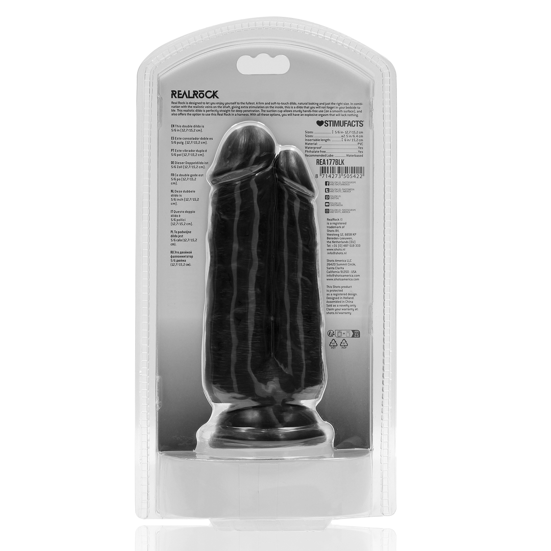 Two in One Dildo 5/6 - 12,7/15,2 cm - Black 3