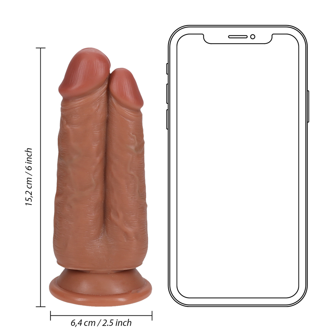 Two in One Dildo 5/6 - 12,7/15,2 cm - Tan 6
