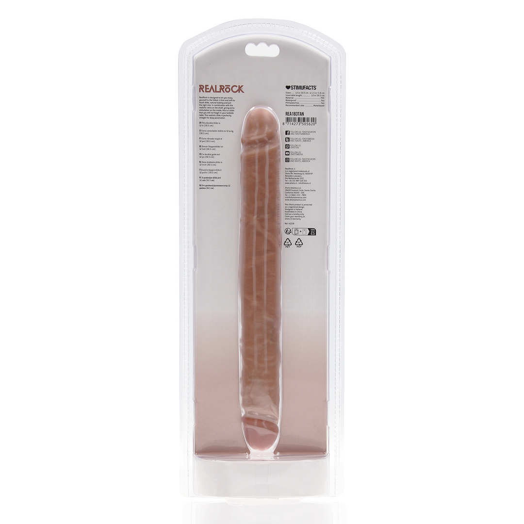 Slim Double Ended Dong 12 / 30,5 cm - Tan 3