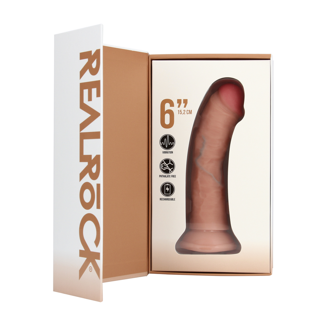 Vibrating Regular Curved Cock - 6 / 15,5 cm - Flesh 4