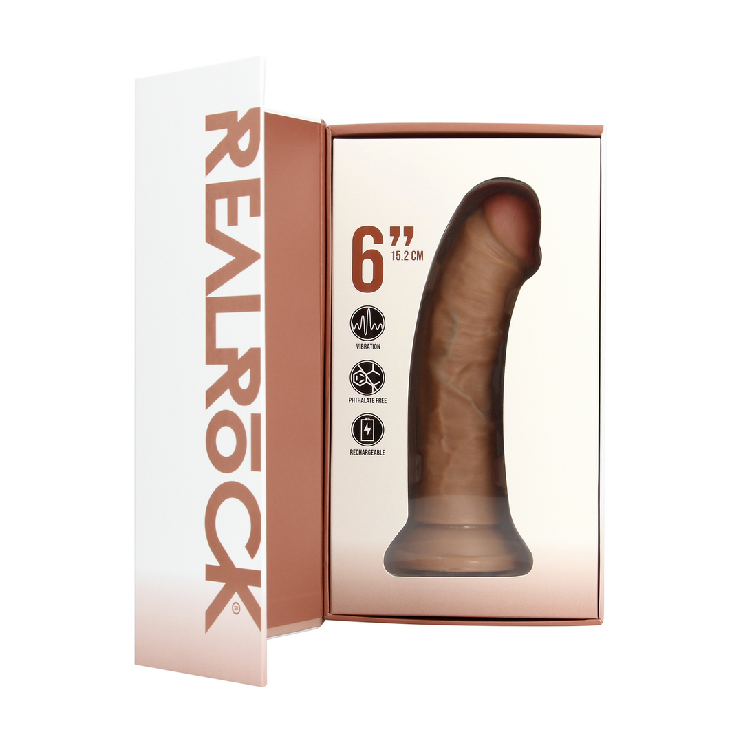Vibrating Regular Curved Cock - 6 / 15,5 cm - Tan 4