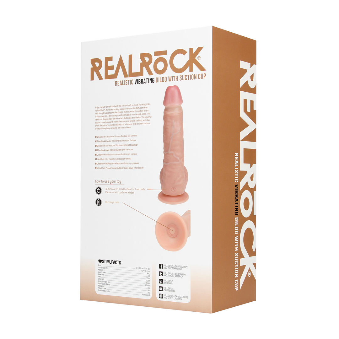 Vibrating Regular Straight Cock with Balls - 9 / 23 cm - Flesh 3