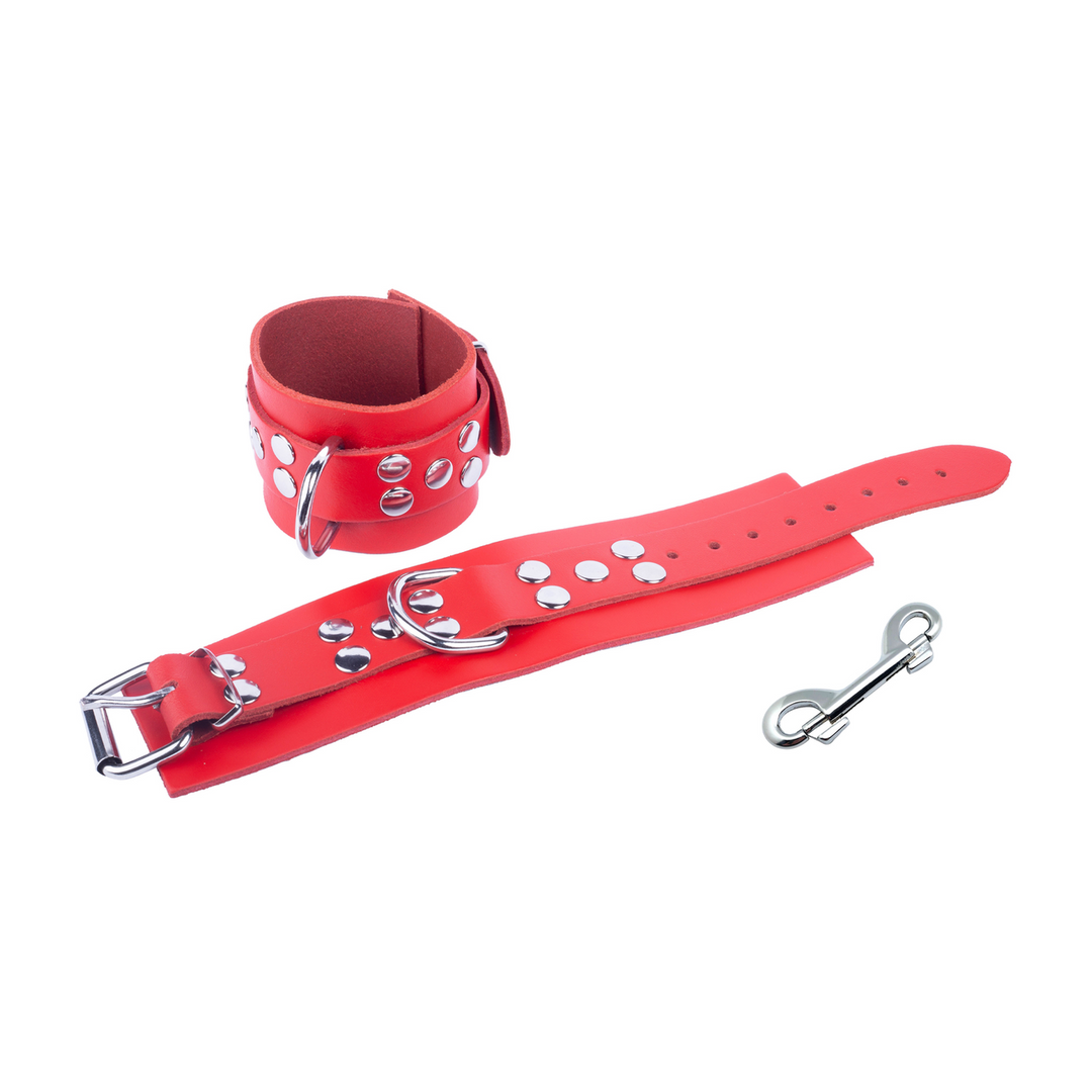 Ultra Leather Handcuffs - Red 2