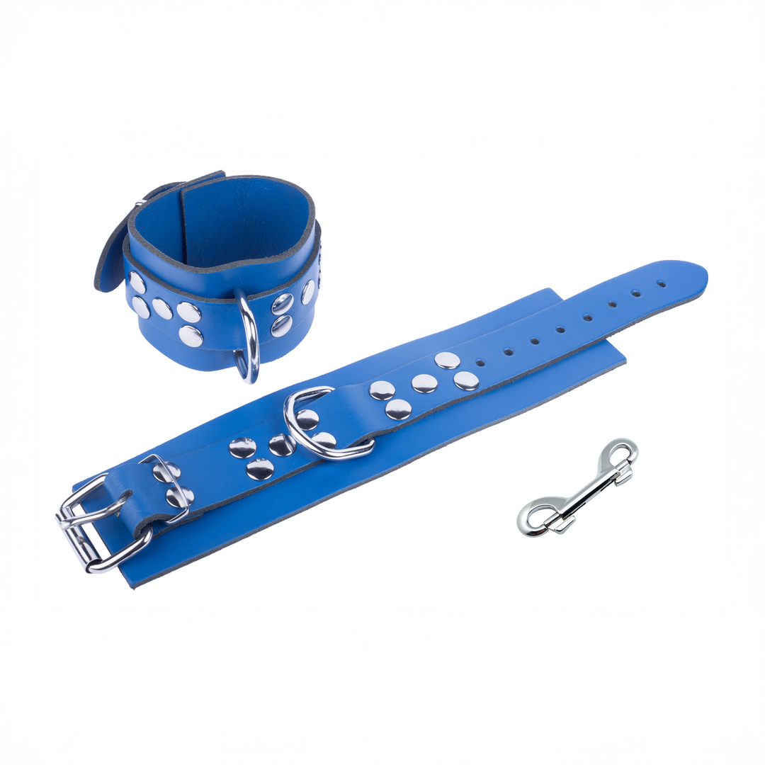 Ultra Leather Handcuffs - Blue 2