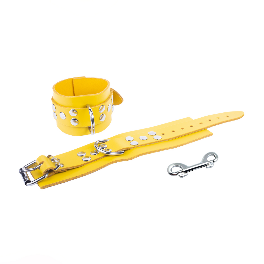 Ultra Leather Handcuffs - Yellow 2