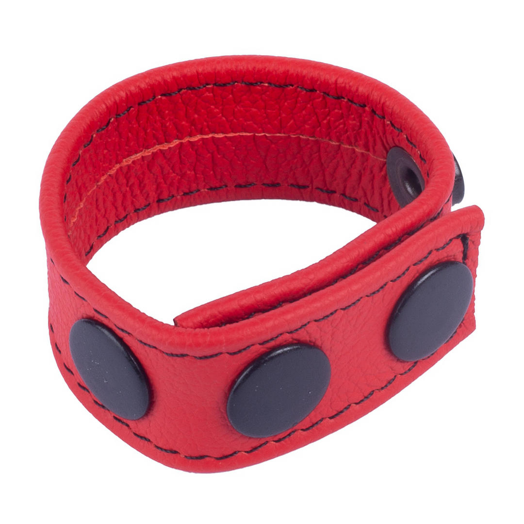 Cocky - Adjustable Leather Cockring - Red 2