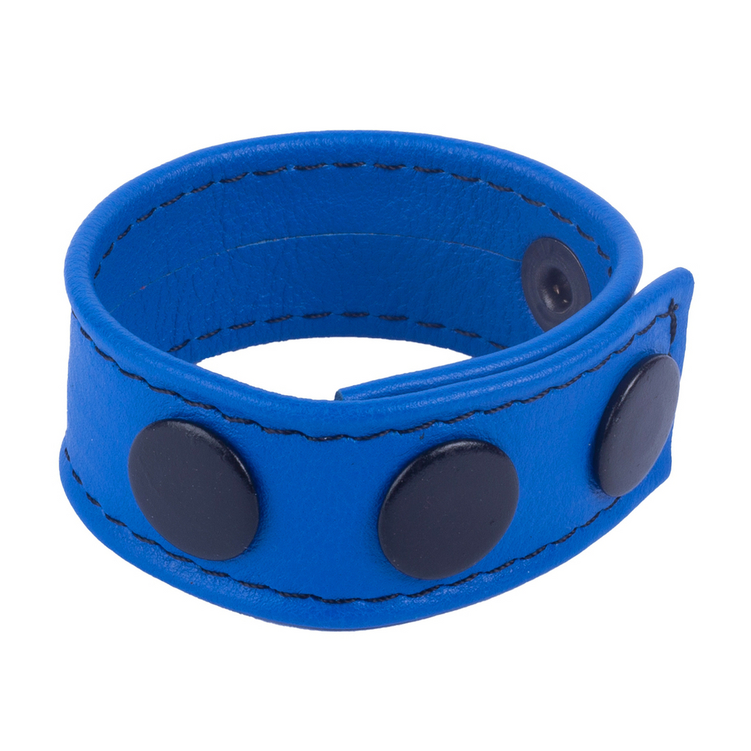 Cocky - Adjustable Leather Cockring - Blue 2