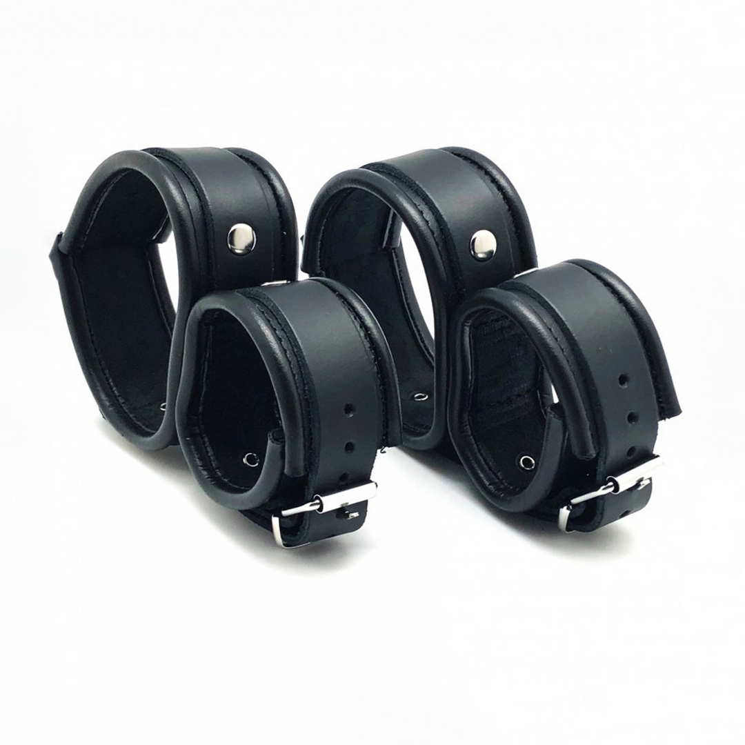 Leather Ankle and Hand Restraints - Black 2