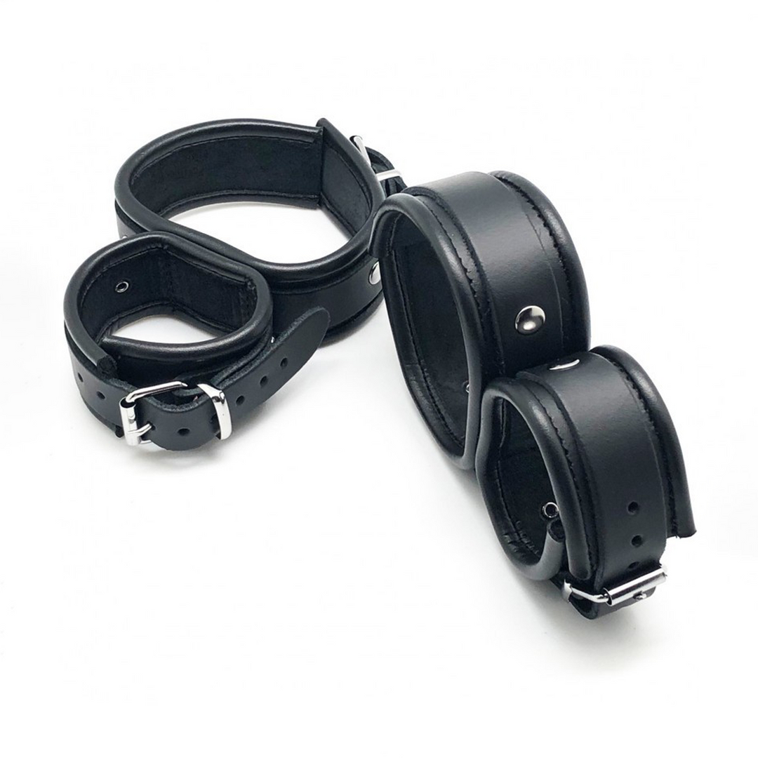 Leather Ankle and Hand Restraints - Black 3