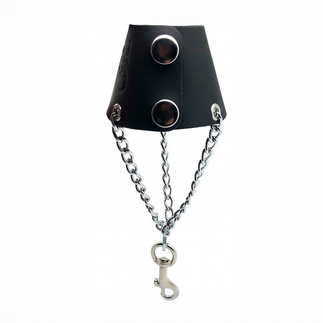 Leather Parachute with Chains and Hook - Black 3