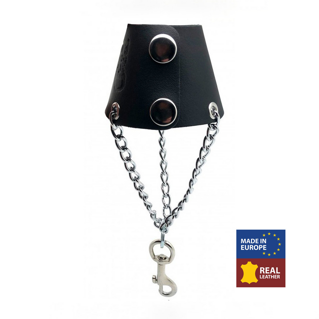 Leather Parachute with Chains and Hook - Black