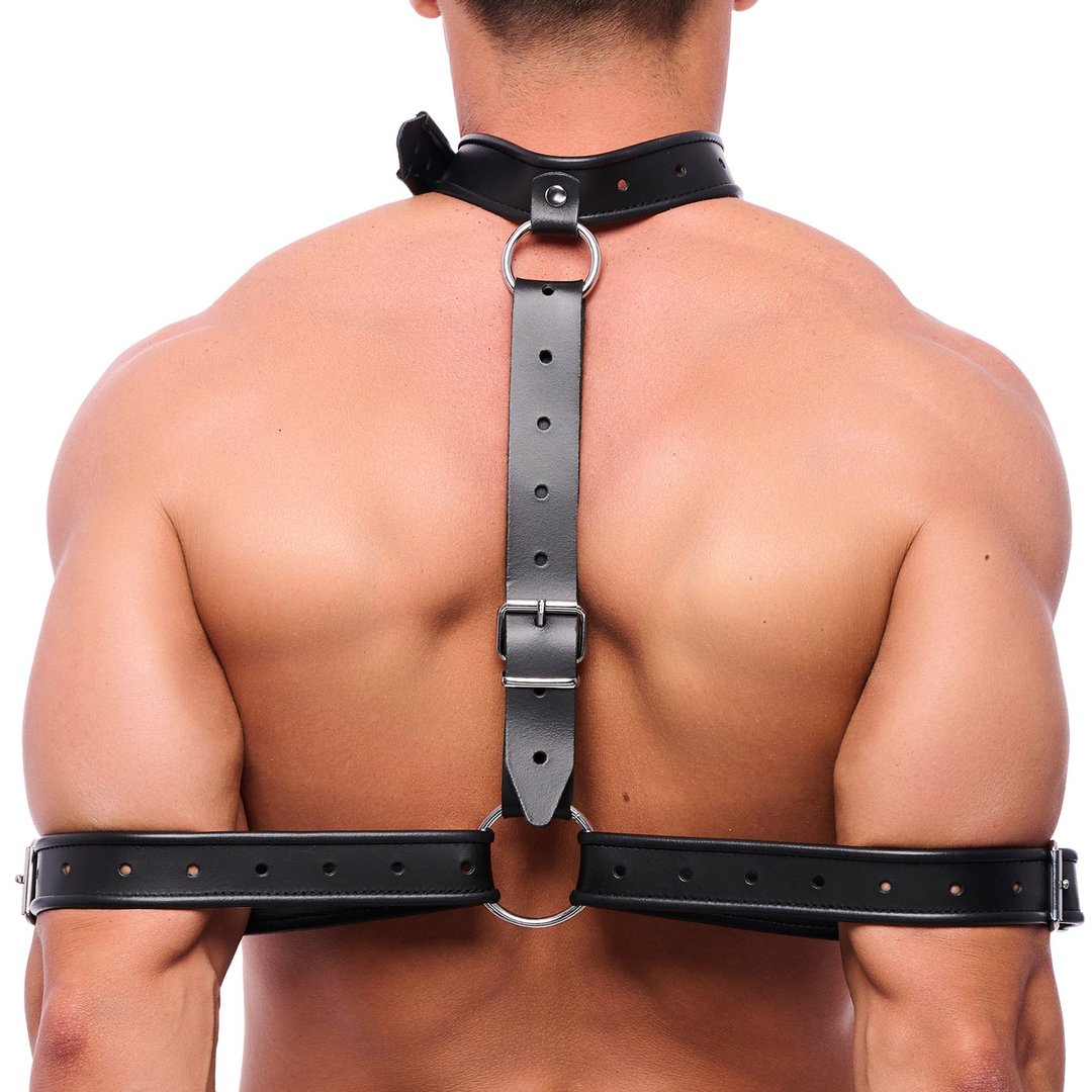 Leather Arm Bondage Necklace - Black