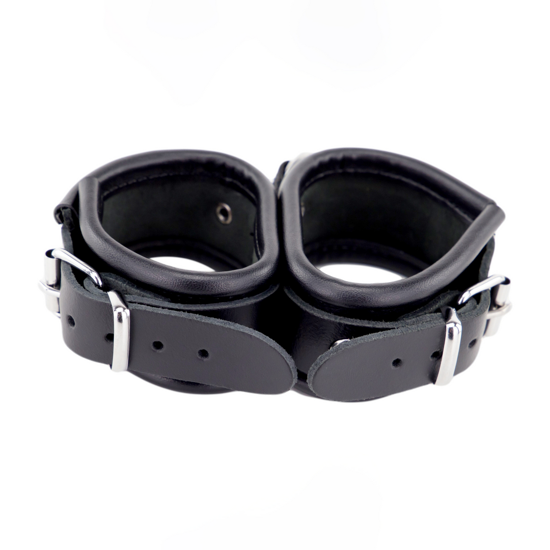 Leather Double Handcuffs - Black 4