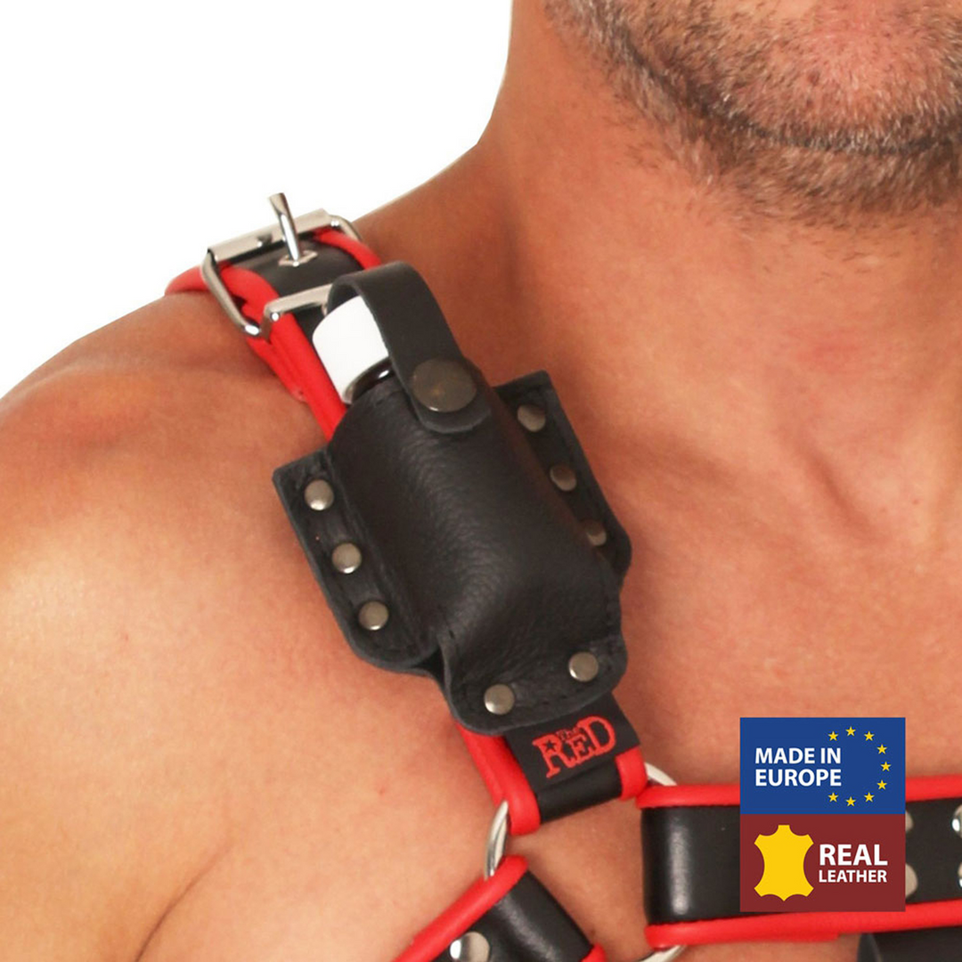 Leather Aroma Bottle Holder for Harness - Black